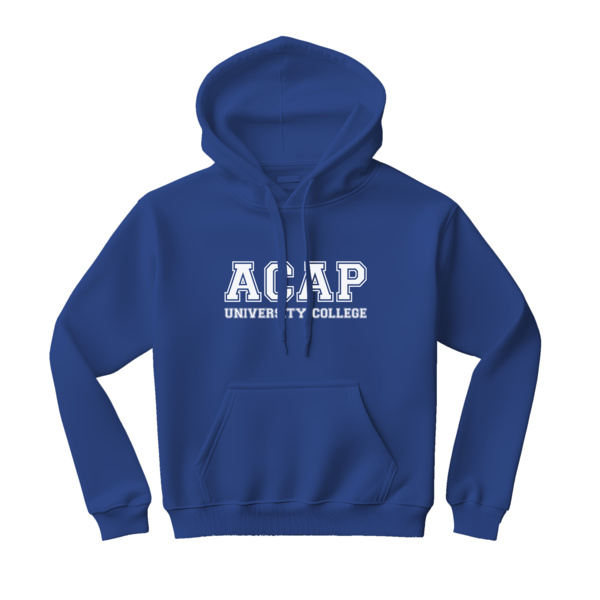 Kangaroo Pouch Hoodie - USA Style Lettering - Blue Thumbnail